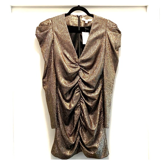 Jonathan Simkhai Lamé Puff Mini Dress - Intermix - Picture 1 of 4